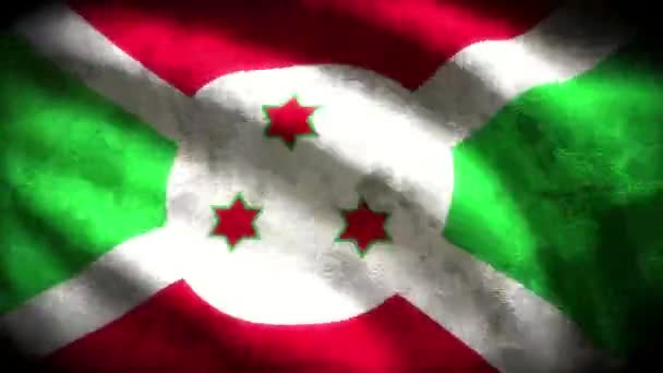 Burundi Bucle Bandera Gruñona — Vídeos de Stock