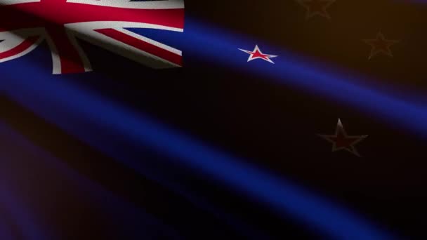 Nový Zéland Vlajka Smyčka Animace — Stock video