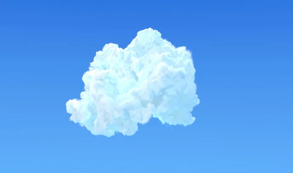 lone cloud on blue sky backdrop isolated, digital nature 3D illustration