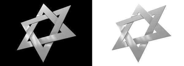 White Shield David Symbol Isolated Object Illustration — Zdjęcie stockowe