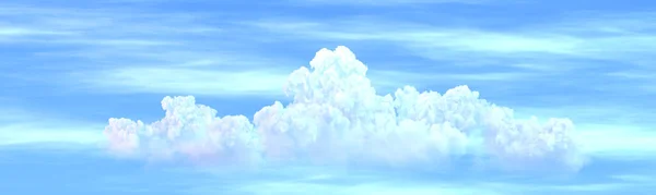 Panorama Pretty Sky Cumulus Clouds Backdrop Digital Nature Illustration — Stock Photo, Image