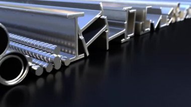 vary metal profile scrolling industrial background, loopable