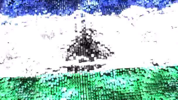 Яркий Флаг Лесото Петля — стоковое видео