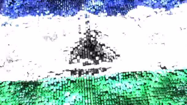 Lesotho Bright Flag Loop — Vídeo de stock