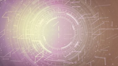 vivid cyber abstract background of moving hud circles, science concept - abstract 3D rendering