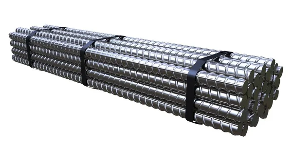 Big Reinforcing Bar Pack Isolated Industrial Rendering — Photo