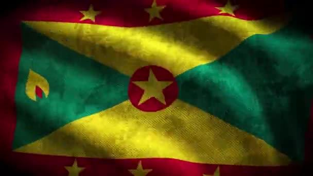 Grenada Grunge Flag Loop Animation — Stok video