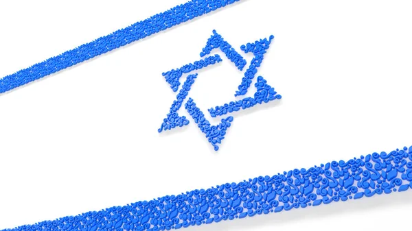 Vacker Israel Flagga Blå Dekorativ Väv Isolerad Objekt Illustration — Stockfoto