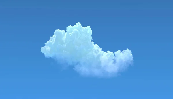 Jeden Kumulující Mrak Modré Obloze Izolován Koncept Příroda Vykreslování — Stock fotografie