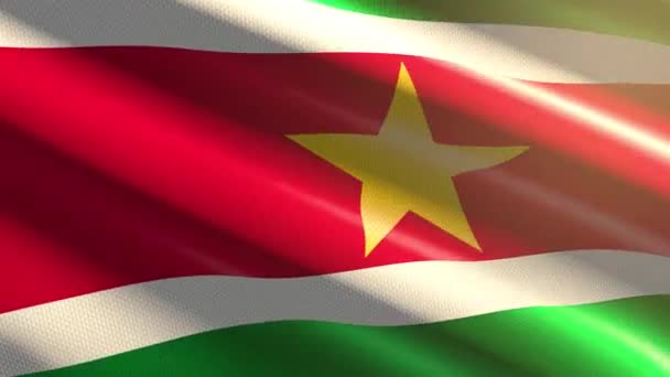 Suriname Bandeira Brilhante Animação Loop — Vídeo de Stock