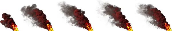 Fire Pillar Smoke White Isolated Industrial Rendering — Stock Photo, Image