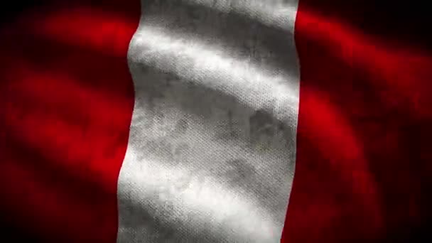 Peru Grunge Vlag Loop Animatie — Stockvideo