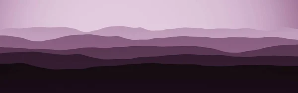 Disegno Rosa Immagine Panoramica Delle Colline Picchi Nella Nebbia Computer — Foto Stock