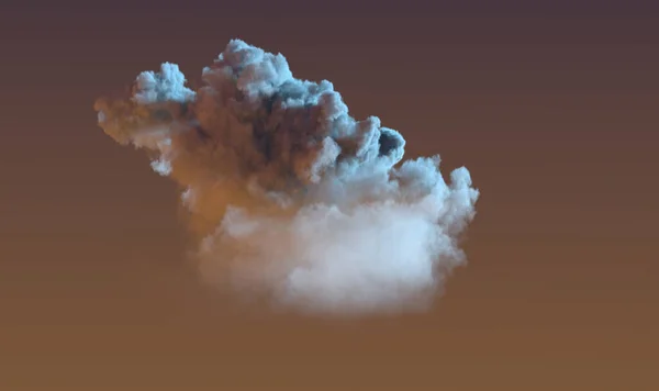 只有巨大的夜间积云 Cgi自然3D图解 — 图库照片