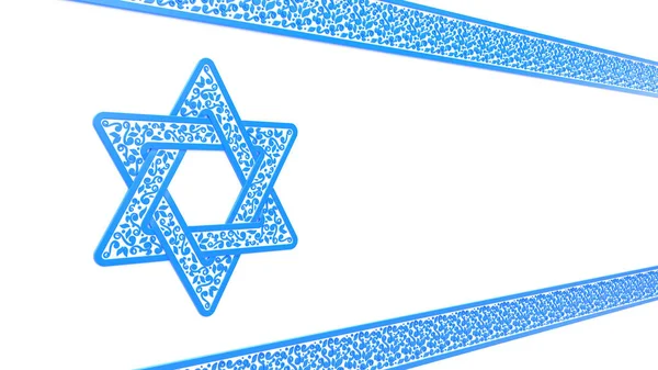 Bonito Israel Bandeira Azul Ornamental Tecer Isolado Conceito Objeto Ilustração — Fotografia de Stock