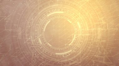 Üç boyutlu soyut illüstrasyon - hareket eden hud dairelerinin çok renkli modern soyut arka planı, bilim konsepti