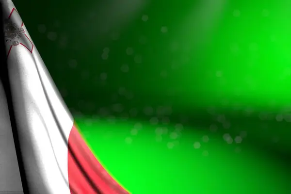 Aranyos Fotó Málta Zászló Lóg Sarokban Zöld Szelektív Fókusz Szabad — Stock Fotó