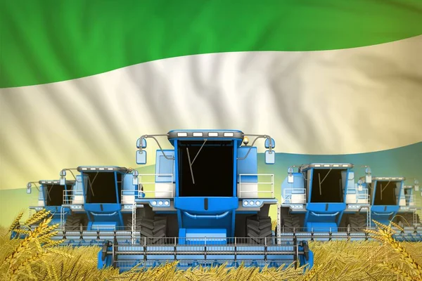 Sommige Blauwe Landbouw Combineren Oogstmachines Het Platteland Met Sierra Leone — Stockfoto
