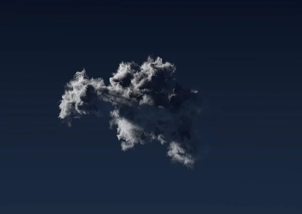 Singola Bella Grande Notte Cumulus Nube Cgi Natura Rendering — Foto Stock