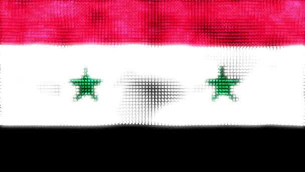 Drapeau Numérique République Arabe Syrienne Animation Boucle — Video