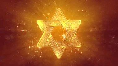 İsrail 'in geleneksel sembolü David' in süslemeli parlak kalkanı