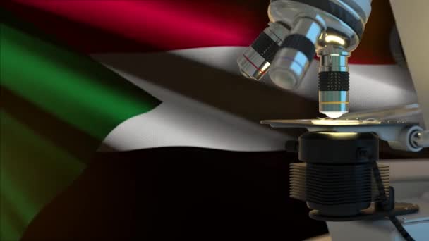 Sudão Conceito Ciência Com Bandeira — Vídeo de Stock