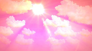 oldukça renkli bulutlar gün batımı arkaplanı, soyut üç boyutlu illüstrasyon