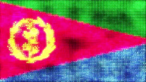 Bandera Digital Eritrea Animación Bucle — Vídeos de Stock