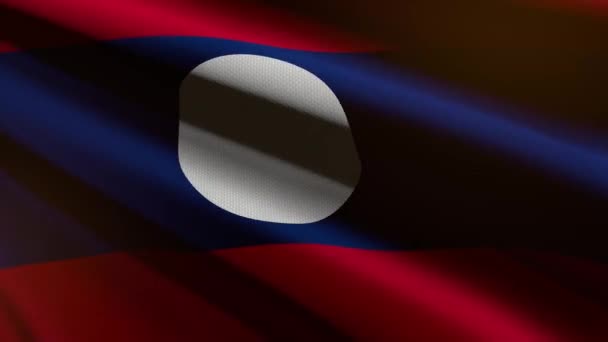 Flagge Der Demokratischen Volksrepublik Laos Loopanimation — Stockvideo