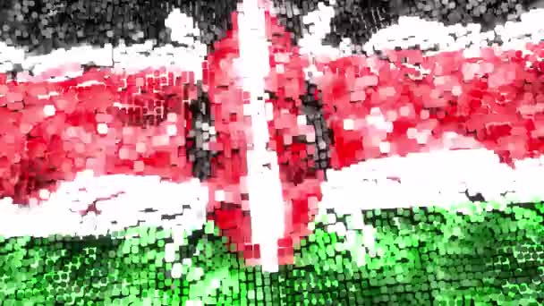 Quênia Bandeira Brilhante Loop — Vídeo de Stock