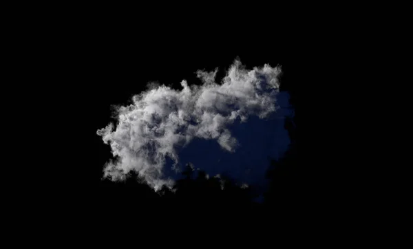 Eine Nacht Graue Wolke Auf Schwarz Isoliert Natur Rendering — Stockfoto