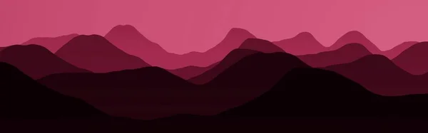 Sis Dijital Grafik Arkaplan Çiziminde Dağların Geniş Kırmızı Yamaçlarını Tasarla — Stok fotoğraf