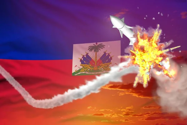 Strategic Rocket Destroyed Air Haiti Supersonic Missile Protection Concept Missile —  Fotos de Stock