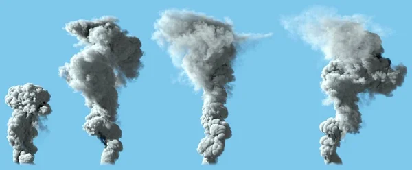 Különböző Renderek Nehéz Szürke Füst Oszlop Mint Vulkán Vagy Nagy — Stock Fotó
