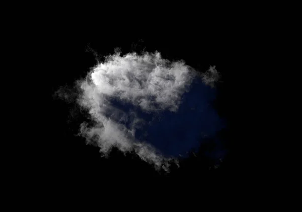 Einsame Nacht Graue Wolke Auf Schwarz Isoliert Digitale Natur Rendering — Stockfoto