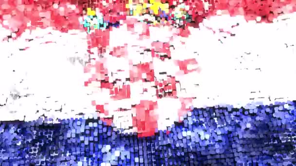 Croatie Drapeau Lumineux Boucle — Video