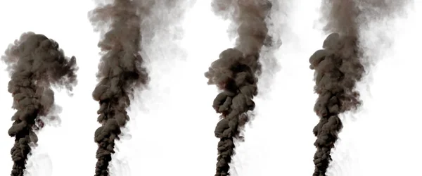 Beyaz Izole Edilmiş Büyük Kirlilik Sütunu Endüstriyel Illüstrasyon — Stok fotoğraf