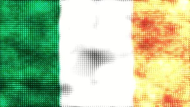 Bandera Digital Irlanda Animación Bucle — Vídeos de Stock