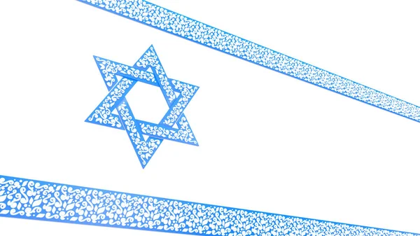 Cute Israel Flag Blue Ornamental Weave Isolated Objek Rendering — Stok Foto