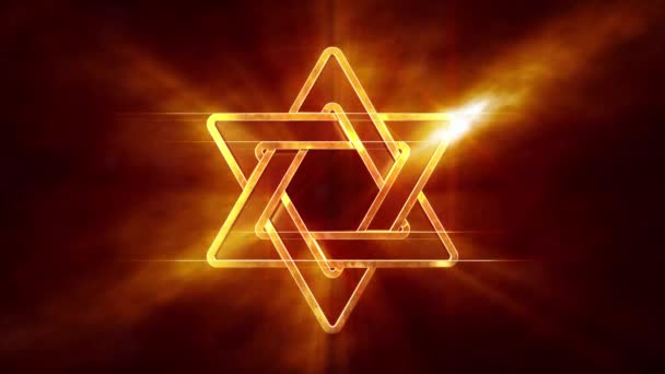 Illuminazione David Star Simbolo Benedetto Israele — Video Stock