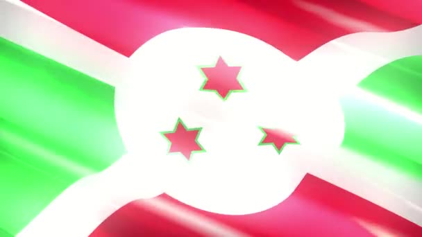 Burundi Dovolená Vlajka Smyčka Animace — Stock video