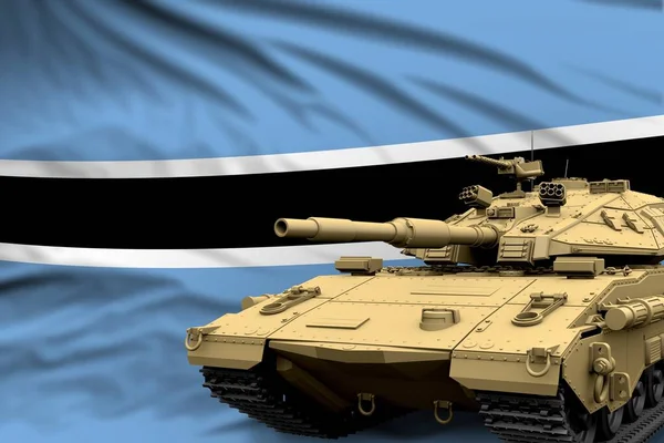 Tanque Pesado Con Diseño Ficticio Fondo Bandera Botswana Concepto Moderno — Foto de Stock