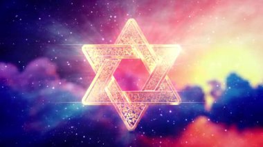 Magen David 'i bulutlar üzerinde ışıklandırmak