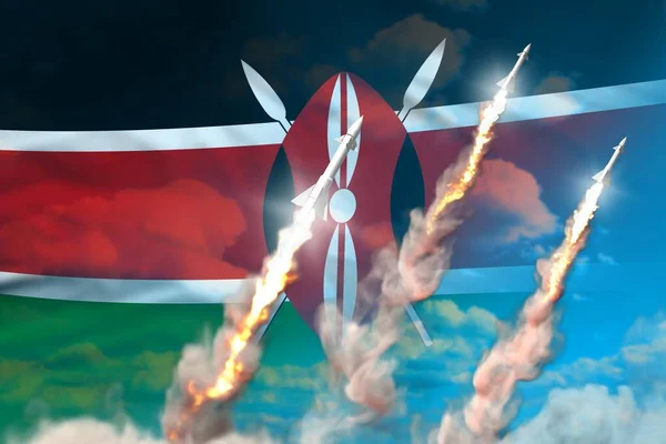 Lançamento Mísseis Nucleares Quênia Conceito Armas Nucleares Estratégicas Modernas Fundo — Fotografia de Stock