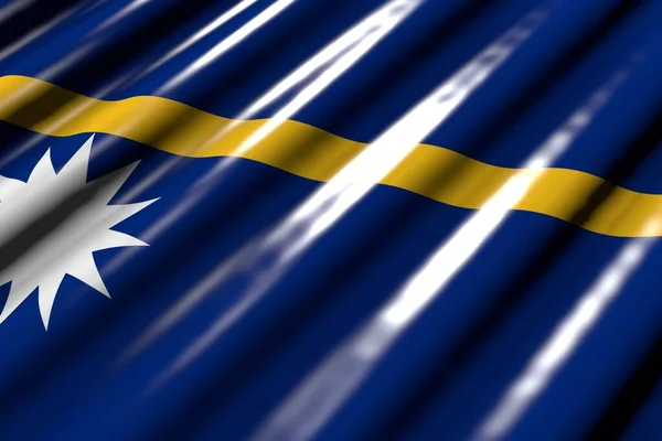 Roztomilý Lesk Vypadá Jako Plastová Vlajka Nauru Velkými Záhyby Leží — Stock fotografie