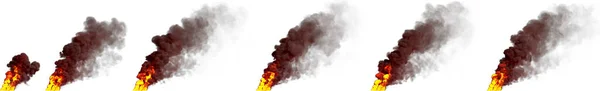 Fuego Pilar Contaminación Blanco Aislado Cgi Renderizado Industrial —  Fotos de Stock