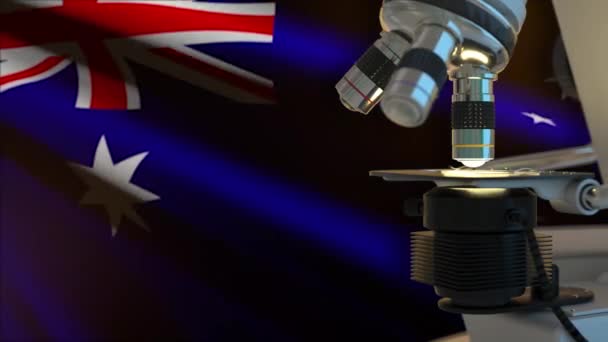 Australia Concepto Ciencia Con Bandera — Vídeos de Stock