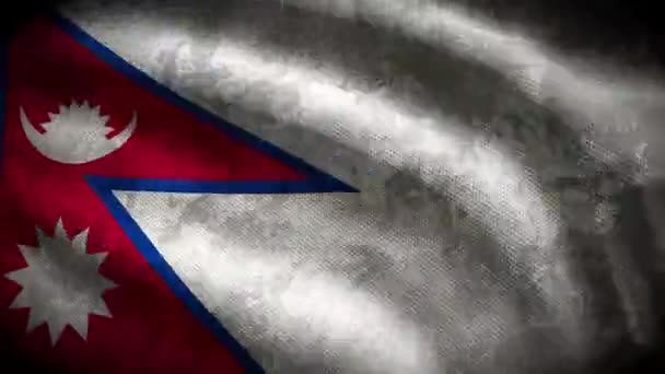 Flaga Grunge Nepalu Animacja Pętli — Wideo stockowe