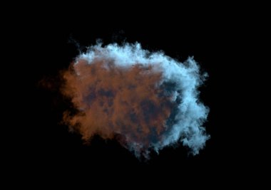 Bir gece kümülüs siyah arka planda izole edilmiş. Doğa 3 boyutlu illüstrasyon