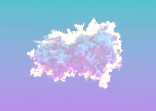 Izzó Egyetlen Nagy Rózsaszín Cumulus Izolált Természet Illusztráció — Stock Fotó